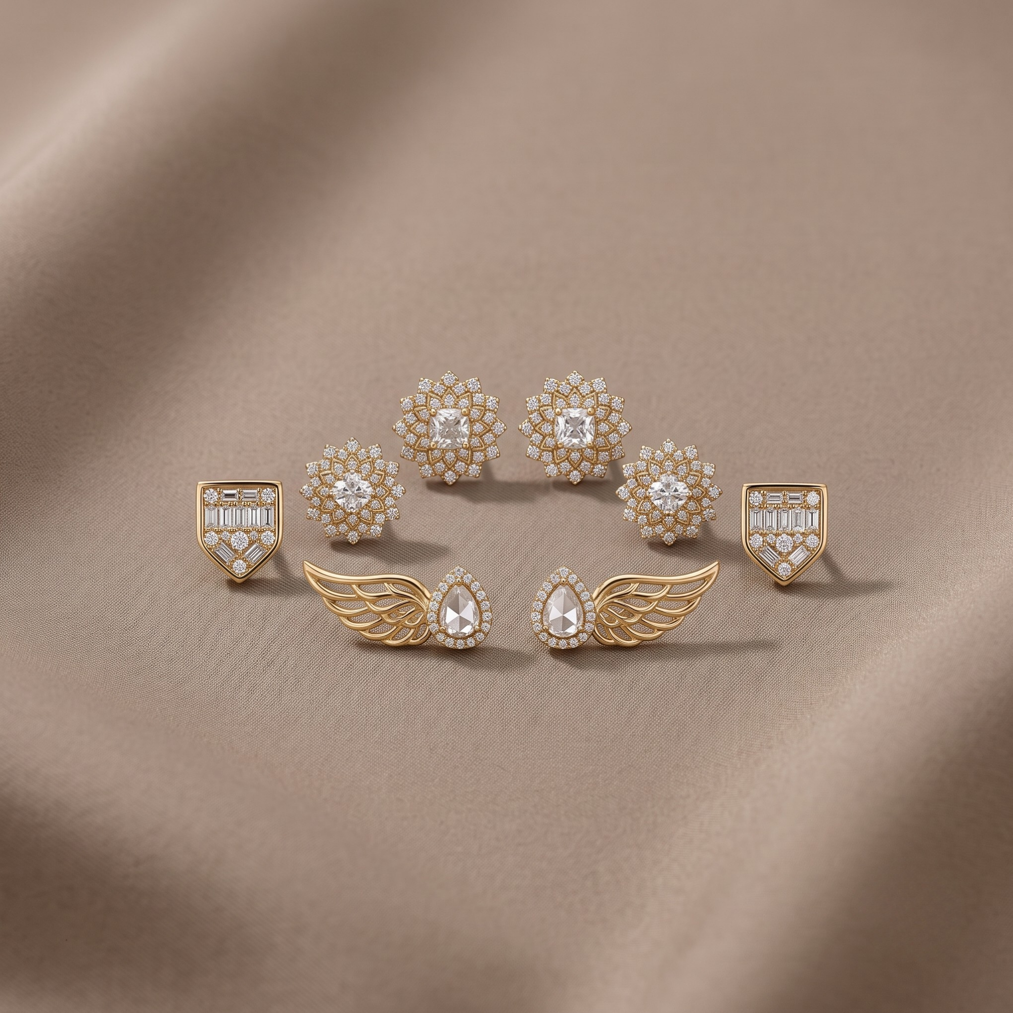 Gold-toned jhumka earrings set for festive wear – Vaya Kriti