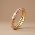 Pink & White Enamel Meenakari Bangle