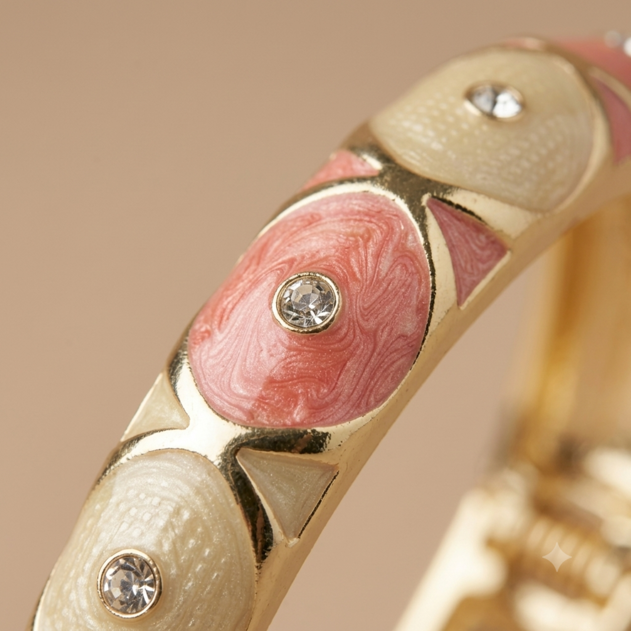Pink & White Enamel Meenakari Bangle