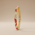 Red & White Enamel Pebble Bangle