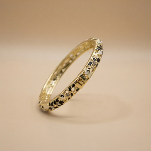 Black & White Enamel Cutwork Bangle